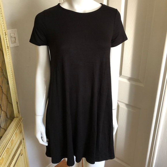 New Black Flowy Casual Tunic Dress Multipurpose - Picture 2 of 5